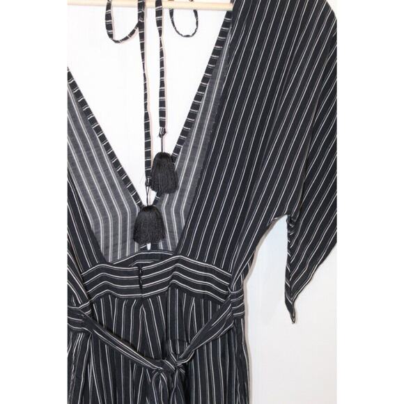 FAITHFULL THE BRAND Sz 2 US Cedric Jumpsuit San Cristobal Stripe Black White NWT - Picture 7 of 11